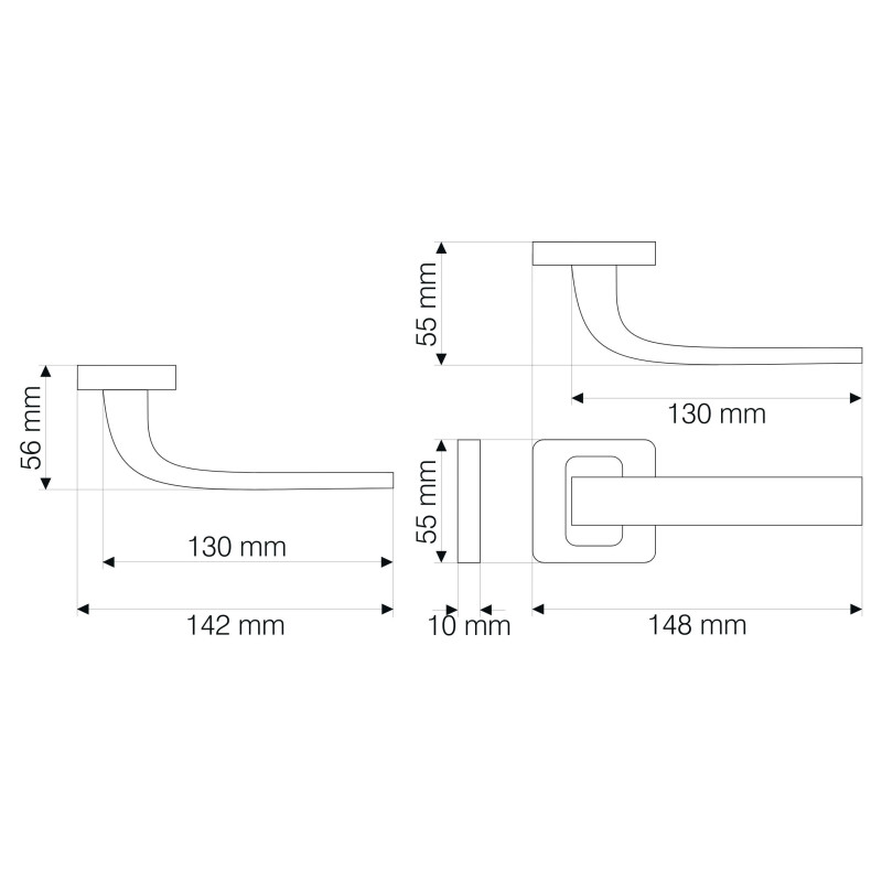 Klamka Wewnętrzna TIMOR Satyna/chrom