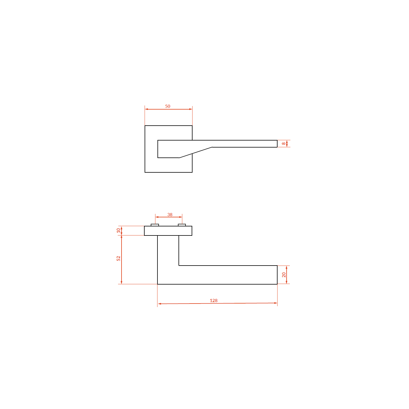 Klamka Wewnętrzna Areus Czarna Mat