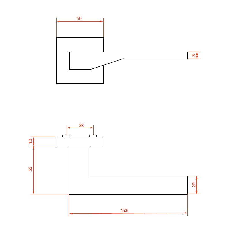Klamka Wewnętrzna Areus Czarna Mat