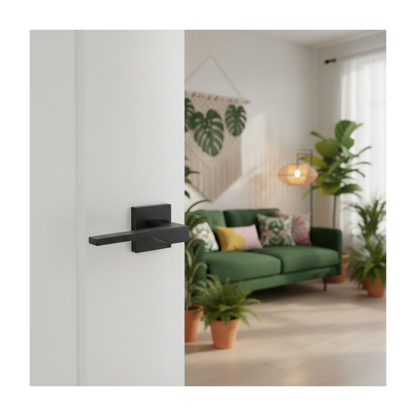 Klamka Wewnętrzna Areus Czarna Mat