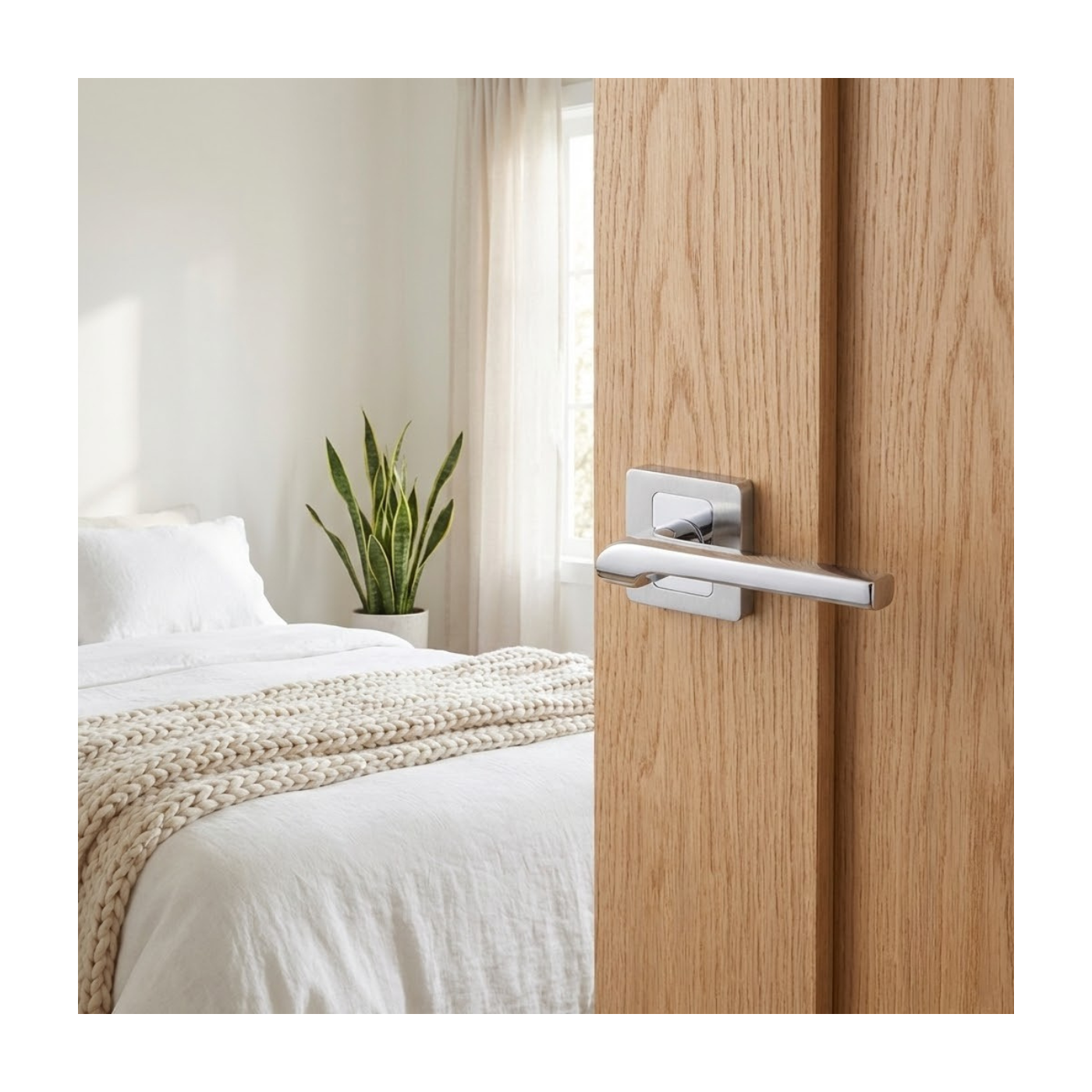 Klamka do Drzwi Wewnętrznych Luga Satyna/Chrom