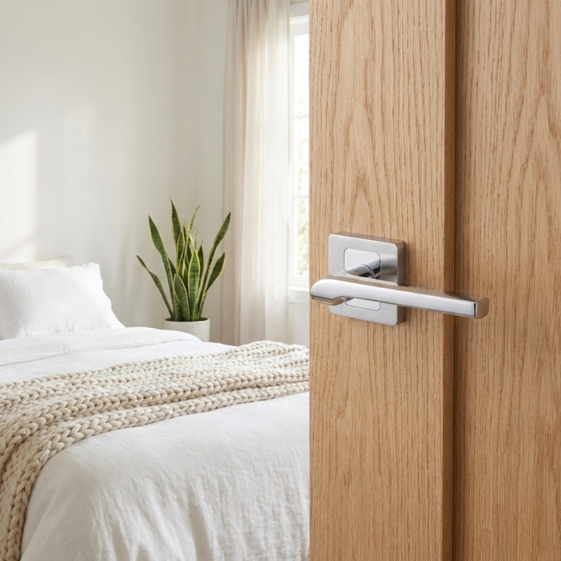 Klamka do Drzwi Wewnętrznych Luga Satyna/Chrom