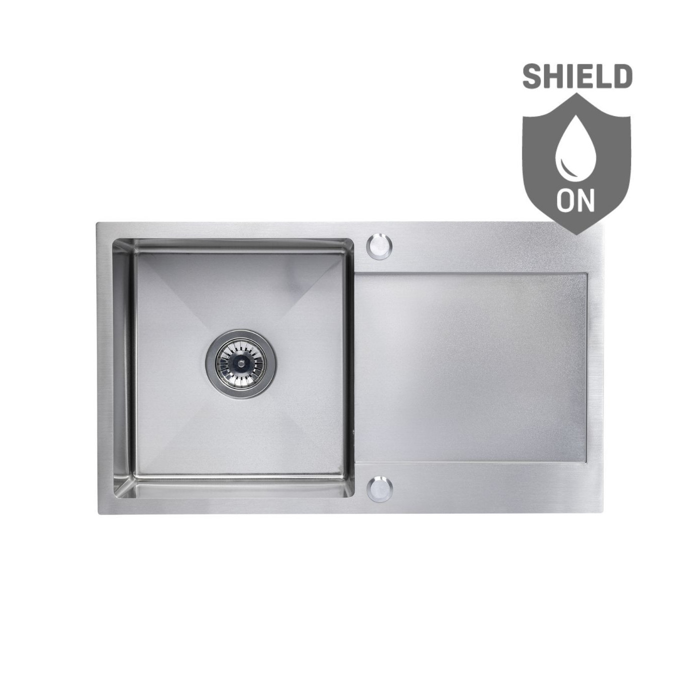 Zlew Zlewozmywak Jednokomorowy z Ociekaczem Stalowy z Syfonem INOX Marmara