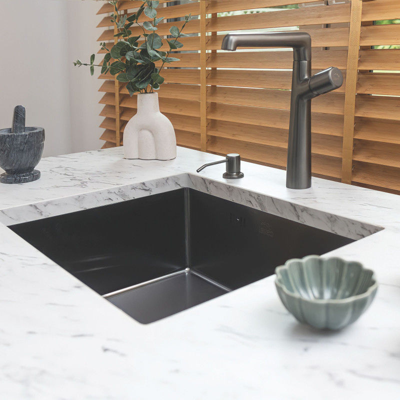 Zlewozmywak Jednokomorowy Stalowy Grafit Marmara