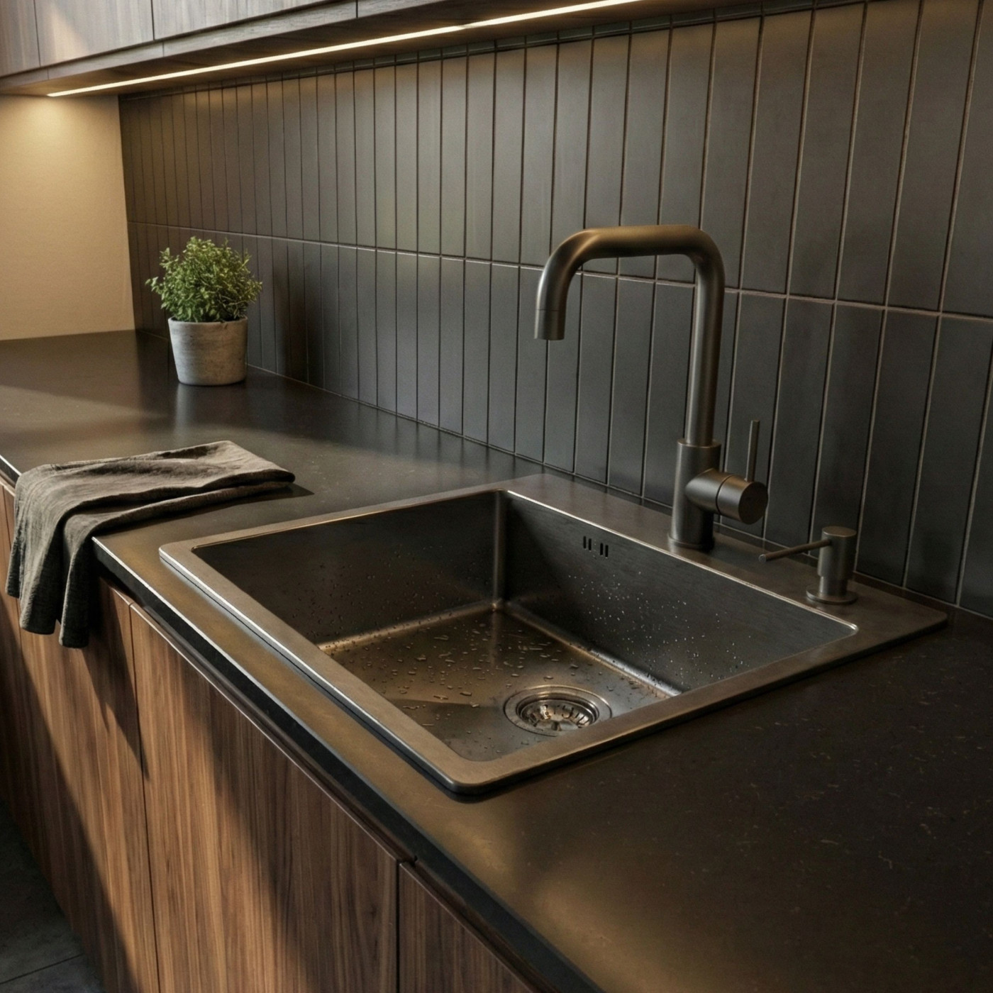 Zlewozmywak Jednokomorowy Wpuszczany Stalowy Grafit MARMARA Laveo Zlewozmywak Jednokomorowy Wpuszczany Stalowy Grafit MARMARA Laveo