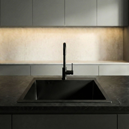 Zlewozmywak Wpuszczany Stalowy Jednokomorowy Czarny Malawi Zlewozmywak Wpuszczany Stalowy Jednokomorowy Czarny Malawi