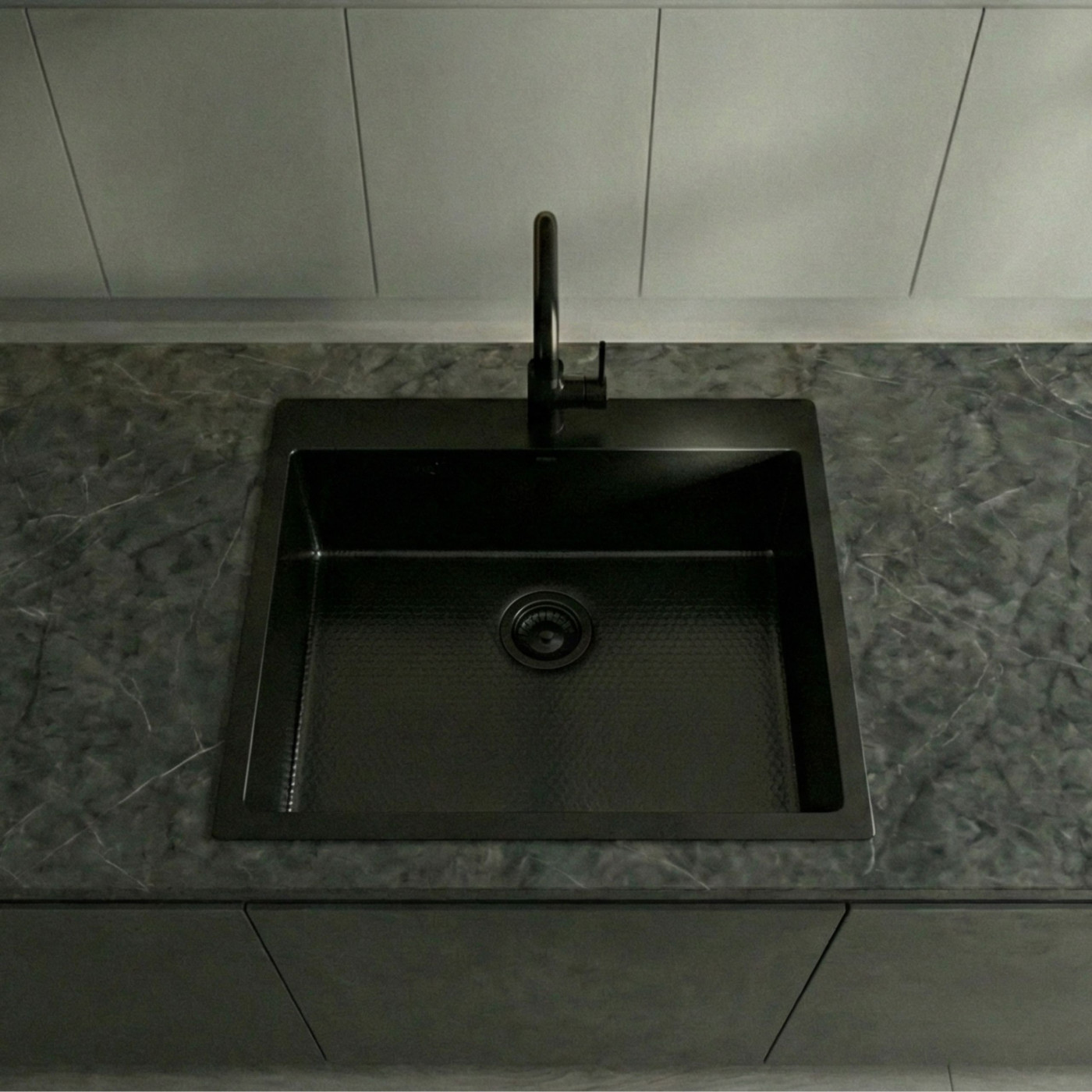 Zlewozmywak Wpuszczany Stalowy Jednokomorowy Czarny Malawi