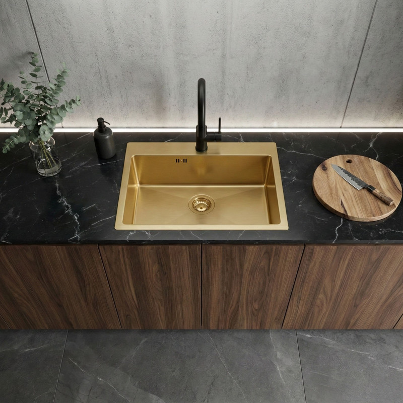 Zlewozmywak Jednokomorowy Wpuszczany Malawi Złoty