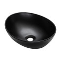 Umywalka Nablatowa Ceramiczna Owalna 41x33 cm Czarna DESNA Laveo