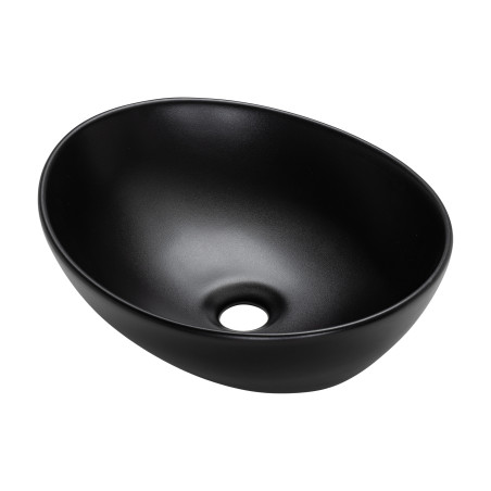 Umywalka Nablatowa Ceramiczna Owalna 41x33 cm Czarna DESNA Laveo