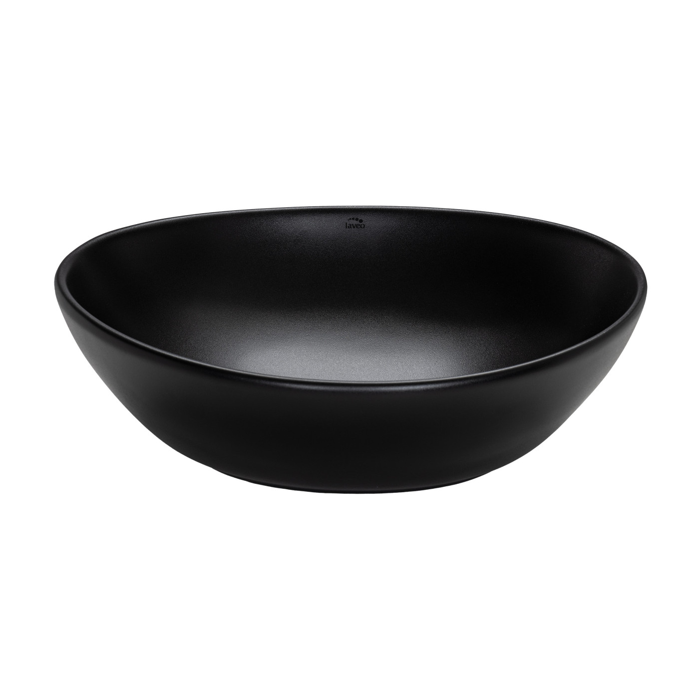 Umywalka Nablatowa Ceramiczna Owalna 41x33 cm Czarna DESNA Laveo