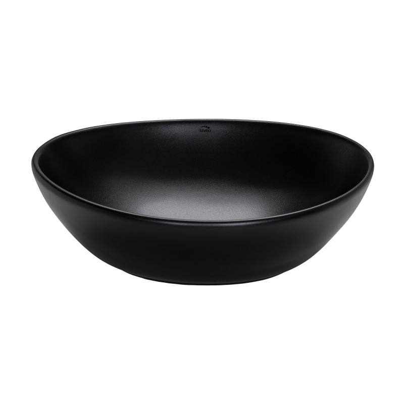 Umywalka Nablatowa Ceramiczna Owalna 41x33 cm Czarna DESNA Laveo