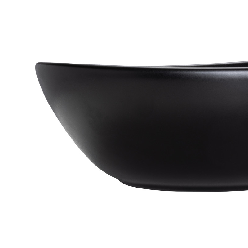 Umywalka Nablatowa Ceramiczna Owalna 41x33 cm Czarna DESNA Laveo