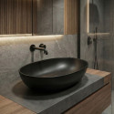 Umywalka Nablatowa Ceramiczna Owalna 41x33 cm Czarna DESNA Laveo