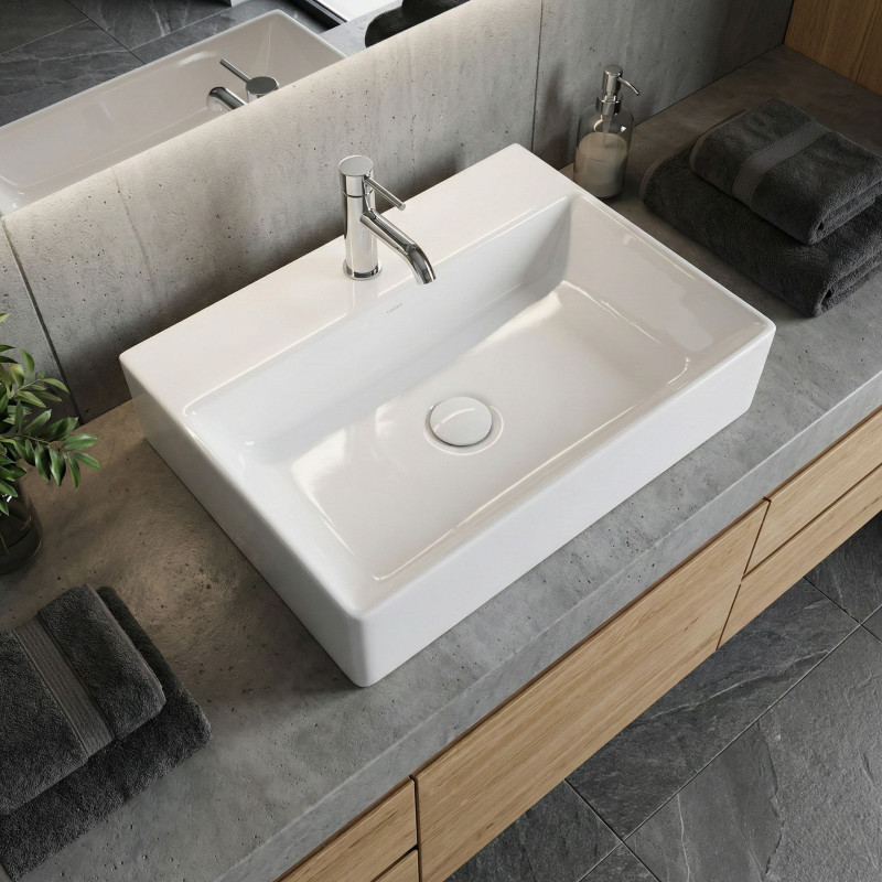 Umywalka Nablatowa Ścienna Ceramiczna Kvadrato Umywalka Nablatowa Ścienna Ceramiczna Kvadrato