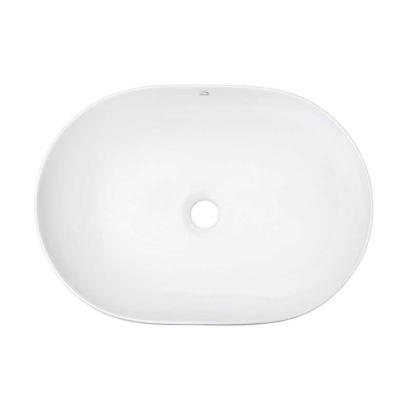 Umywalka Nablatowa Ceramiczna Owalna Biała Lomami