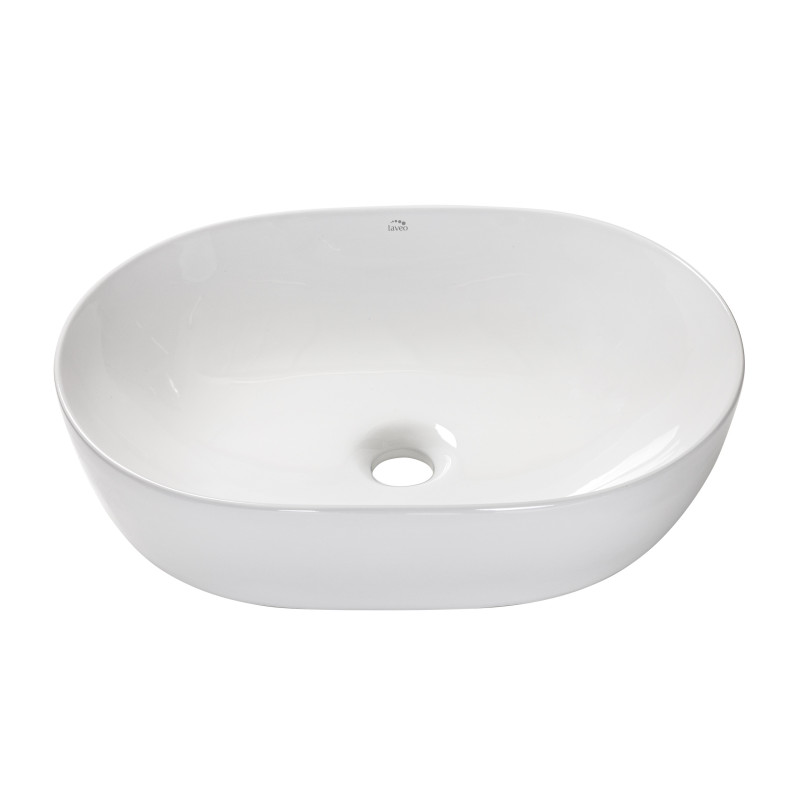 Umywalka Nablatowa Ceramiczna Owalna Biała Lomami