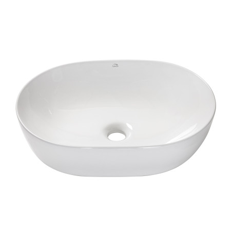 Umywalka Nablatowa Ceramiczna Owalna Biała Lomami