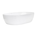 Umywalka Nablatowa Ceramiczna Owalna Biała Lomami