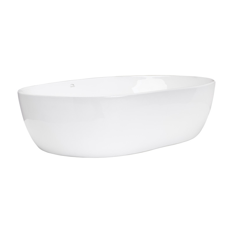 Umywalka Nablatowa Ceramiczna Owalna Biała Lomami