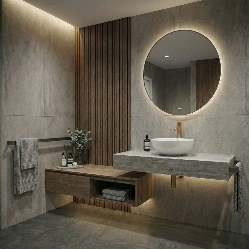 Umywalka Nablatowa Ceramiczna Okrągła Biała SABI Umywalka Nablatowa Ceramiczna Okrągła Biała SABI