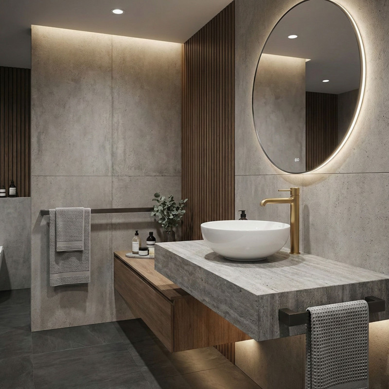 Umywalka Nablatowa Ceramiczna Okrągła Biała SABI Umywalka Nablatowa Ceramiczna Okrągła Biała SABI