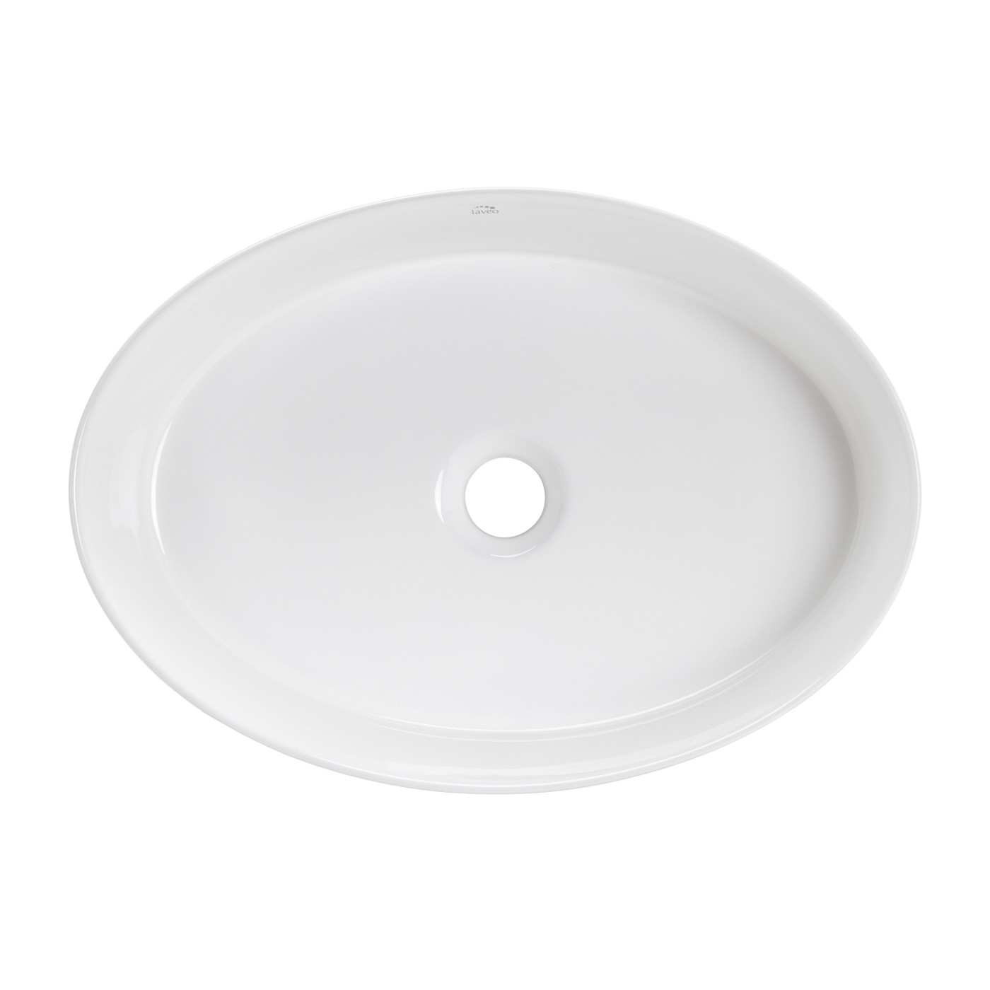 Umywalka Nablatowa Ceramiczna 48x34 cm Biała DESNA Laveo Umywalka Nablatowa Ceramiczna 48x34 cm Biała DESNA Laveo