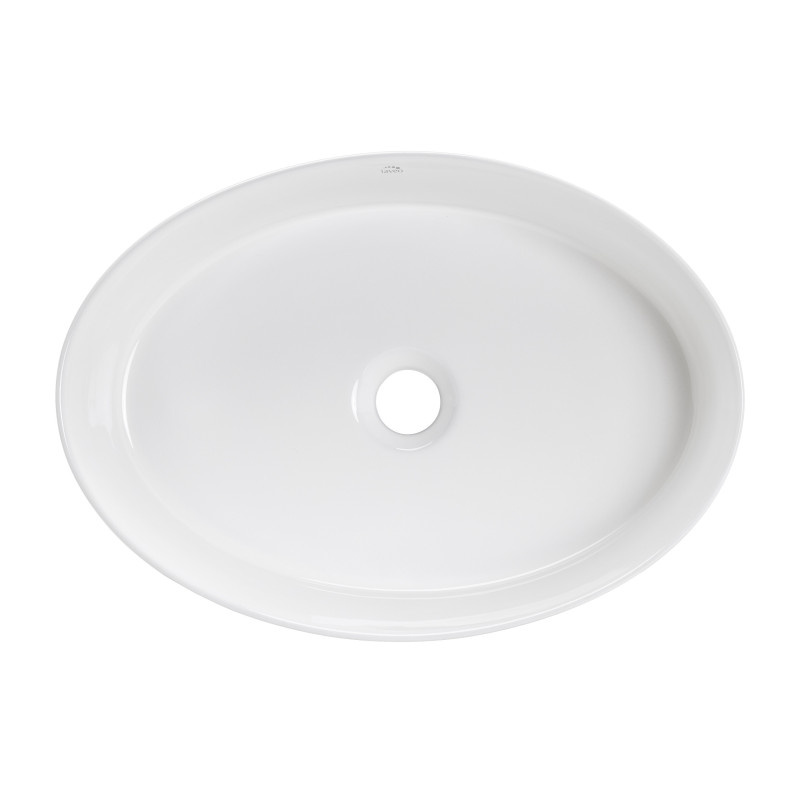 Umywalka Nablatowa Ceramiczna 48x34 cm Biała DESNA Laveo Umywalka Nablatowa Ceramiczna 48x34 cm Biała DESNA Laveo