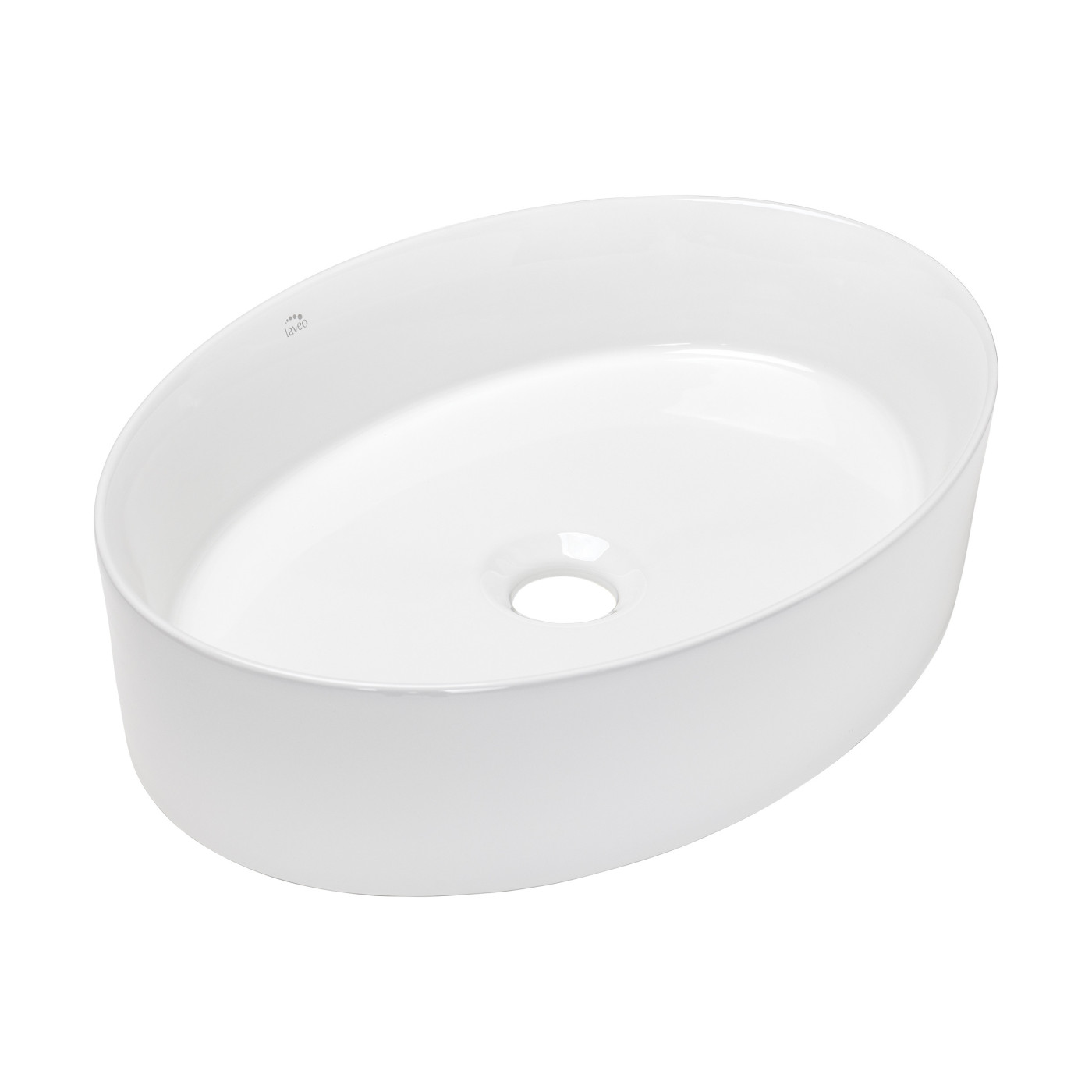 Umywalka Nablatowa Ceramiczna 48x34 cm Biała DESNA Laveo Umywalka Nablatowa Ceramiczna 48x34 cm Biała DESNA Laveo