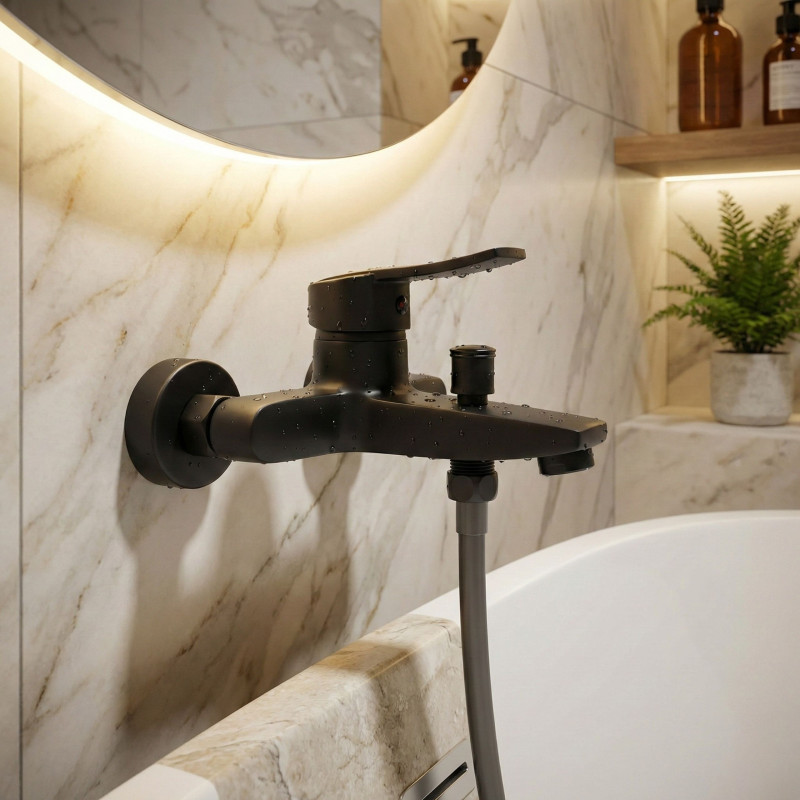 Bateria Wannowa Ścienna Czarna Madera Kuchinox