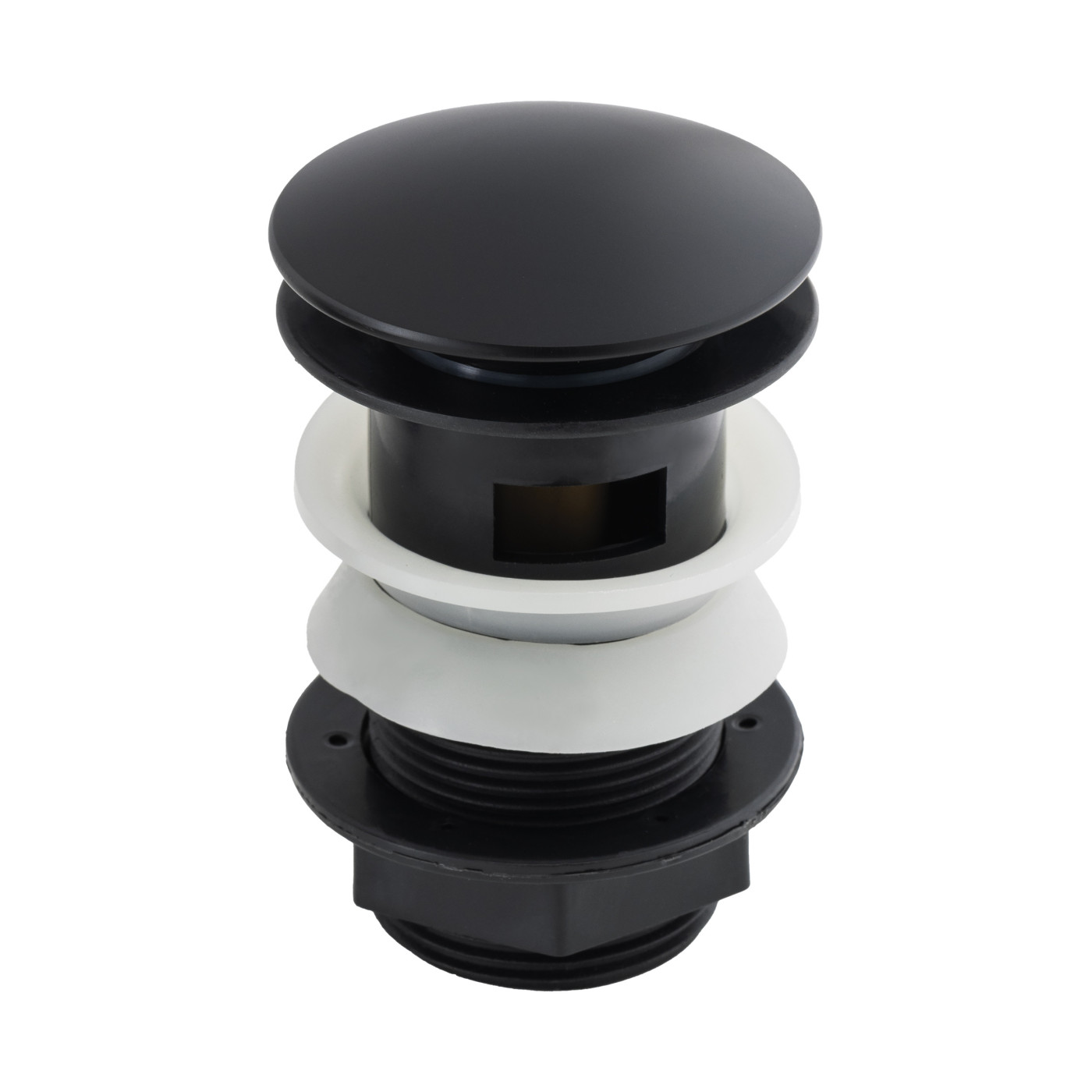 Bateria Umywalkowa Stojąca z Korkiem MADERA Czarna