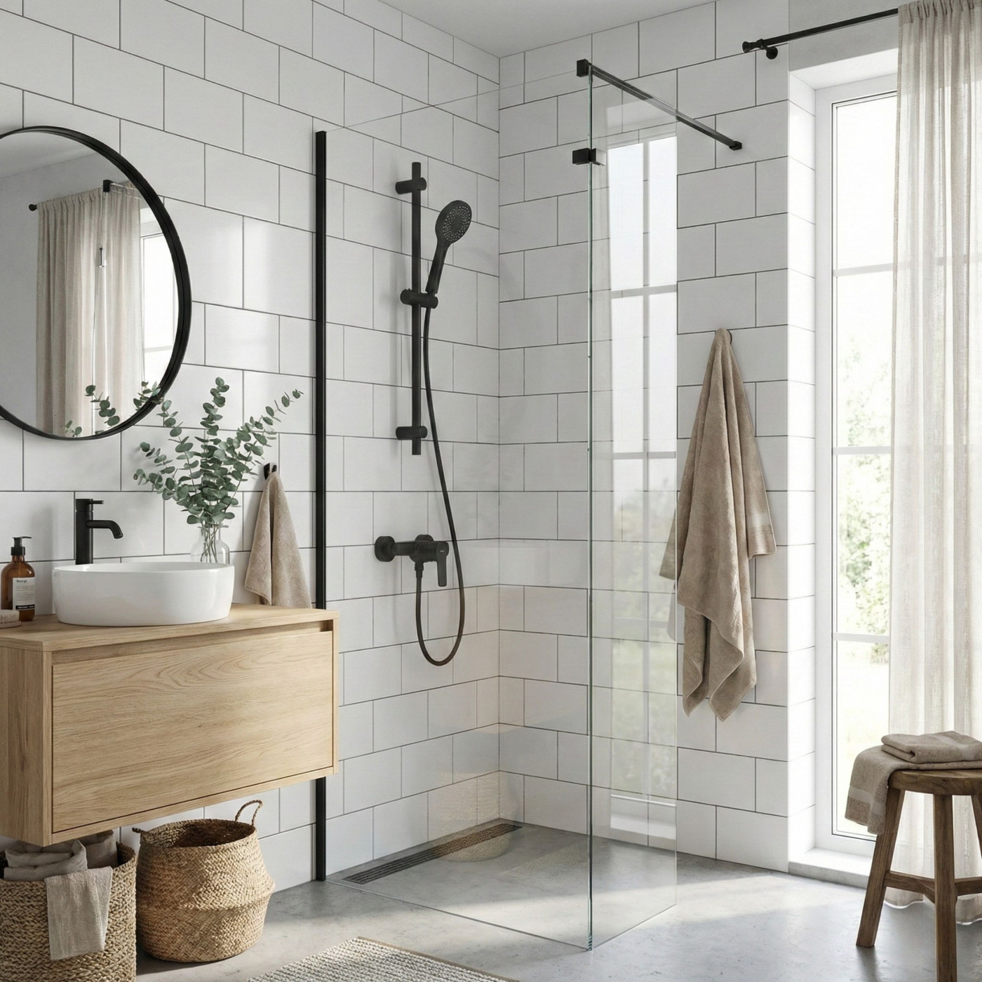 Bateria Natryskowa Madera Czarna