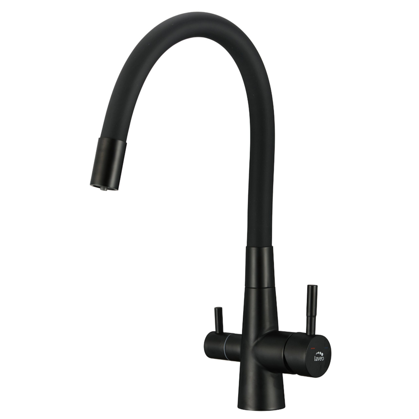 Bateria  Filtrująca Wodę Z Elastyczną Wylewką + Filtr Zmiękczający Riveco Czarna