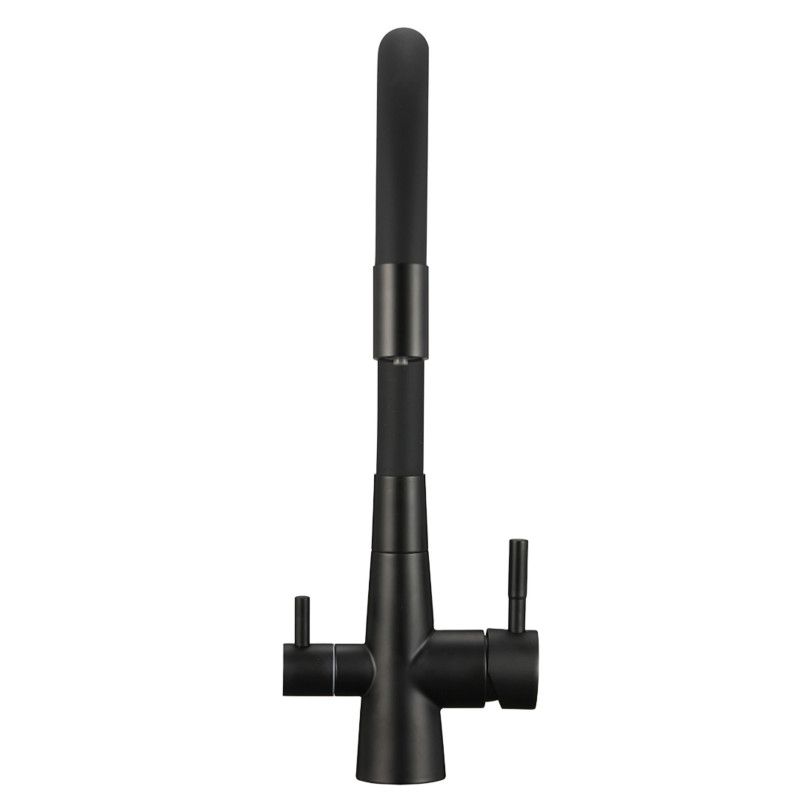 Bateria  Filtrująca Wodę Z Elastyczną Wylewką + Filtr Zmiękczający Riveco Czarna