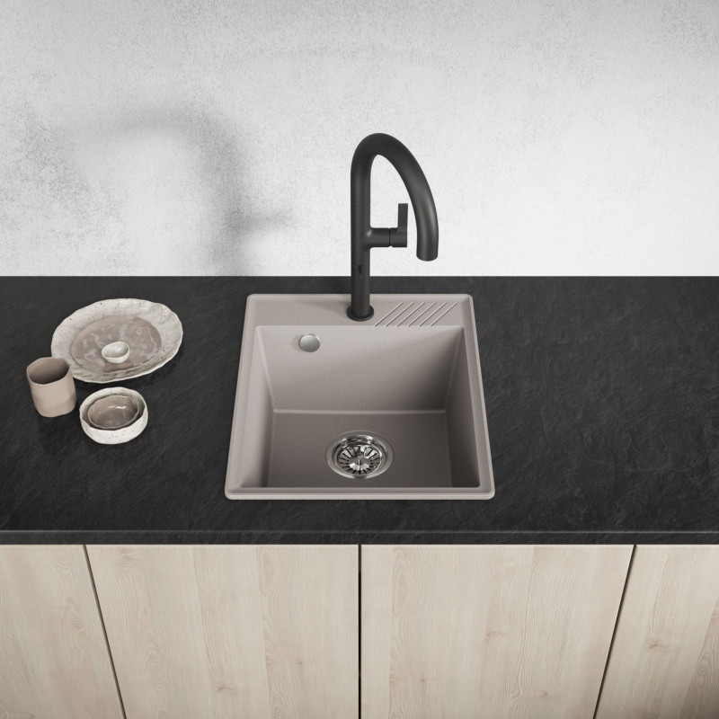 Zlewozmywak Granitowy Jednokomorowy HUB Beżowy