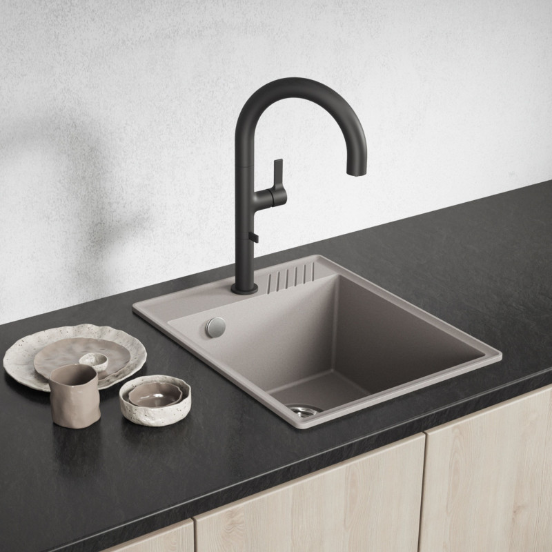 Zlewozmywak Granitowy Jednokomorowy HUB Beżowy