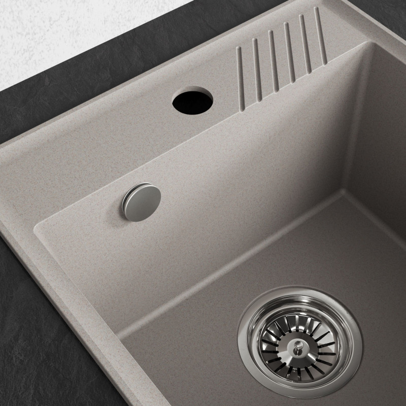 Zlewozmywak Granitowy Jednokomorowy HUB Beżowy