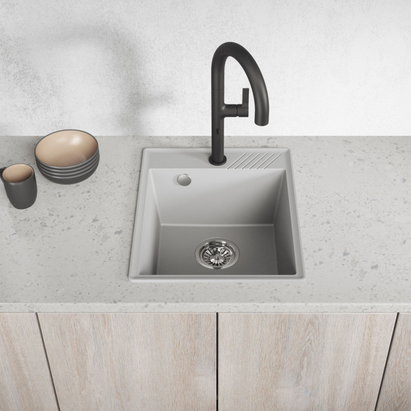 Zlewozmywak Granitowy Jednokomorowy HUB Szary