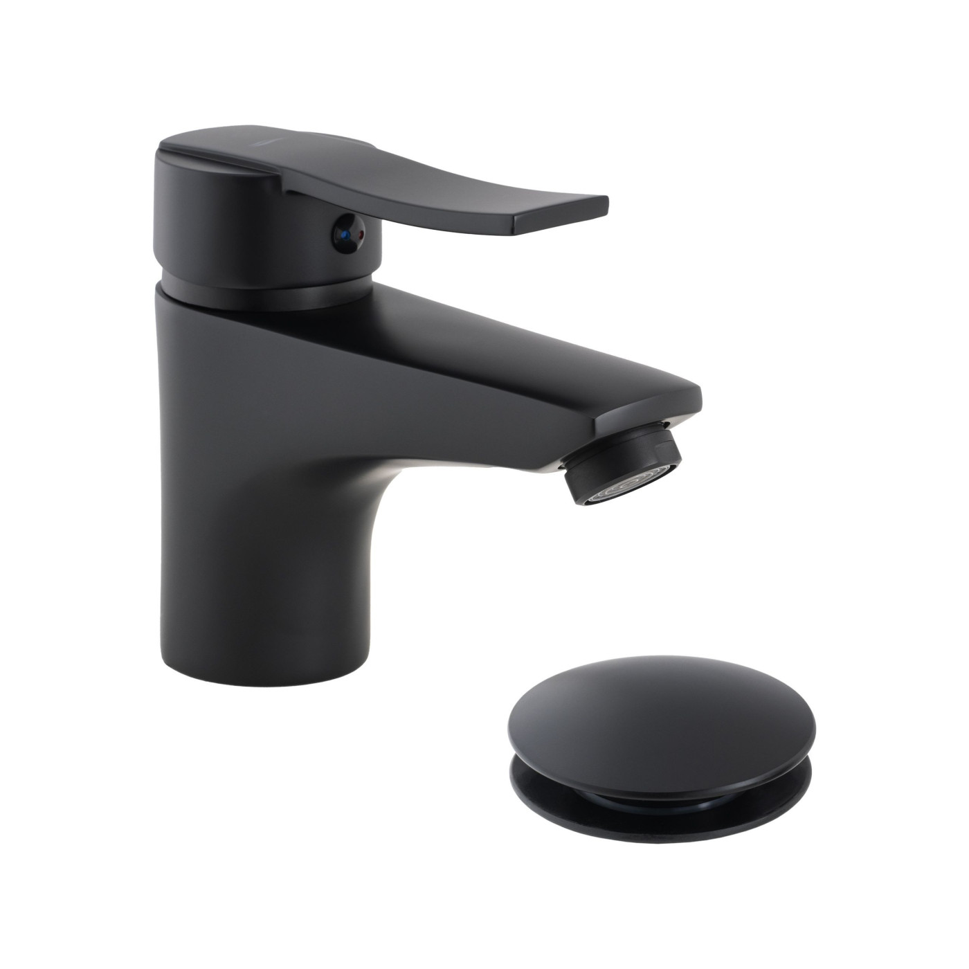 Bateria Umywalkowa Stojąca z Korkiem MADERA Czarna