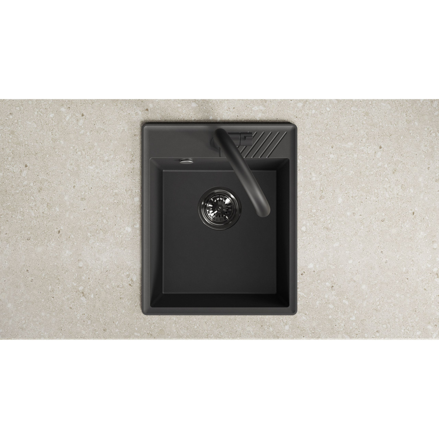 Zlewozmywak Granitowy Jednokomorowy HUB Czarny Zlewozmywak Granitowy Jednokomorowy HUB Czarny