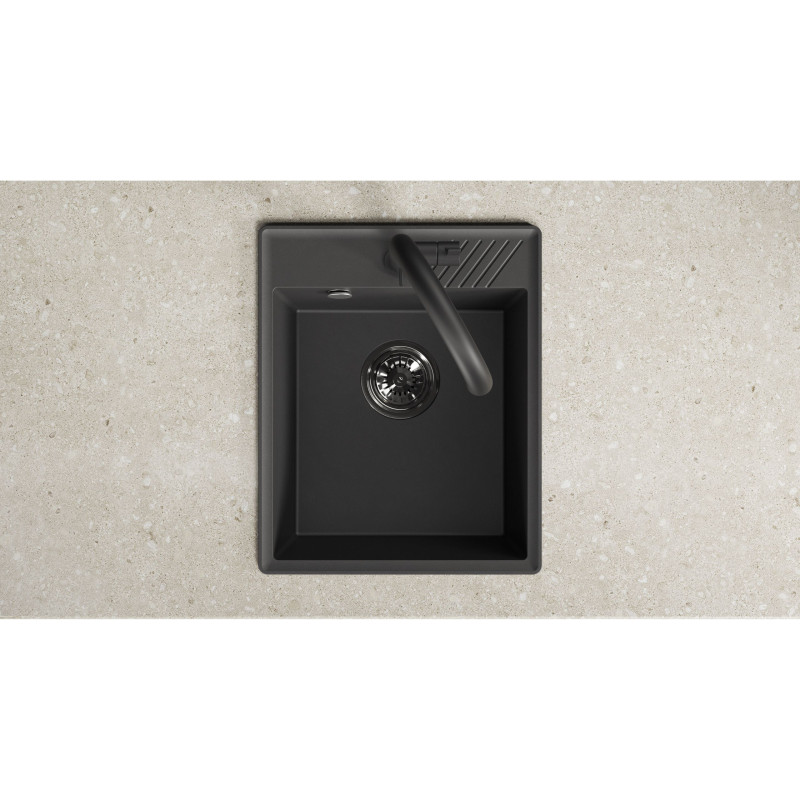 Zlewozmywak Granitowy Jednokomorowy HUB Czarny Zlewozmywak Granitowy Jednokomorowy HUB Czarny