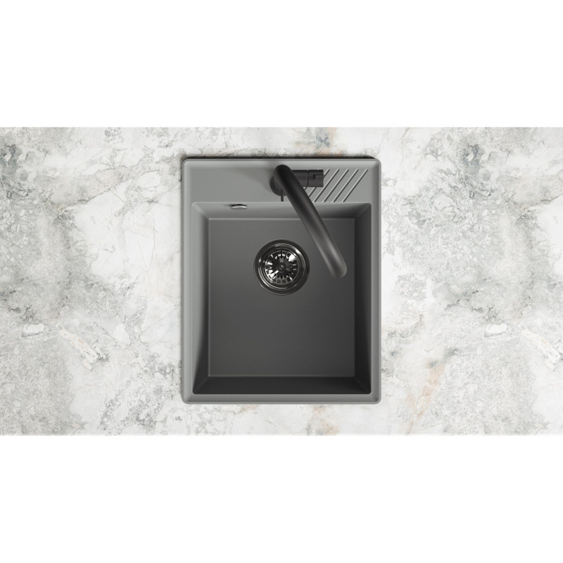 Zlewozmywak Granitowy Jednokomorowy HUB Volcano Gray