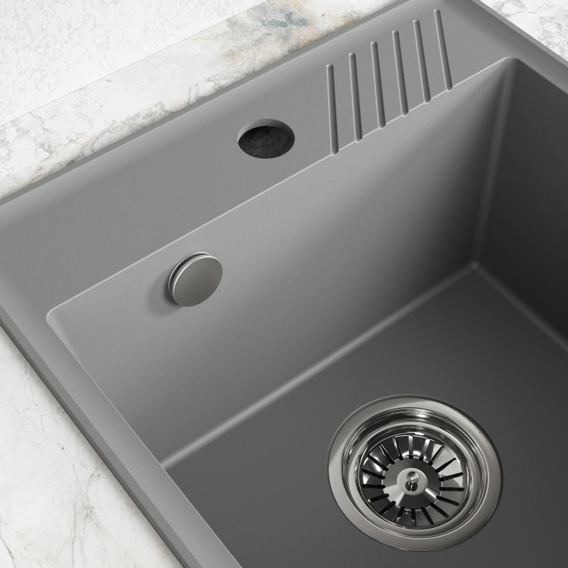 Zlewozmywak Granitowy Jednokomorowy HUB Volcano Gray