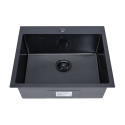 Zlewozmywak Stalowy MALAWI 50x58cm Z Baterią Filtrującą PURECO Czarny Zlewozmywak Stalowy MALAWI 50x58cm Z Baterią Filtrującą PURECO Czarny
