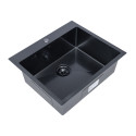 Zlewozmywak Stalowy MALAWI 50x58cm Z Baterią Filtrującą PURECO Czarny Zlewozmywak Stalowy MALAWI 50x58cm Z Baterią Filtrującą PURECO Czarny
