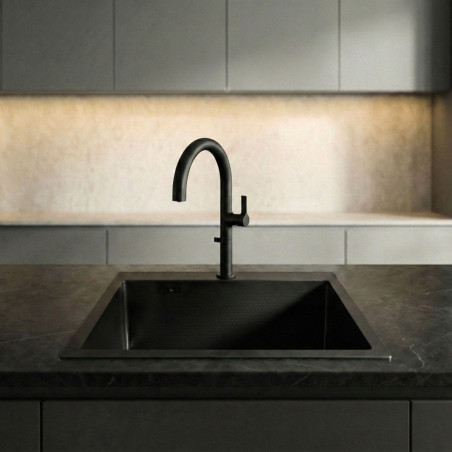 Zlewozmywak Stalowy MALAWI 50x58cm Z Baterią Filtrującą PURECO Czarny