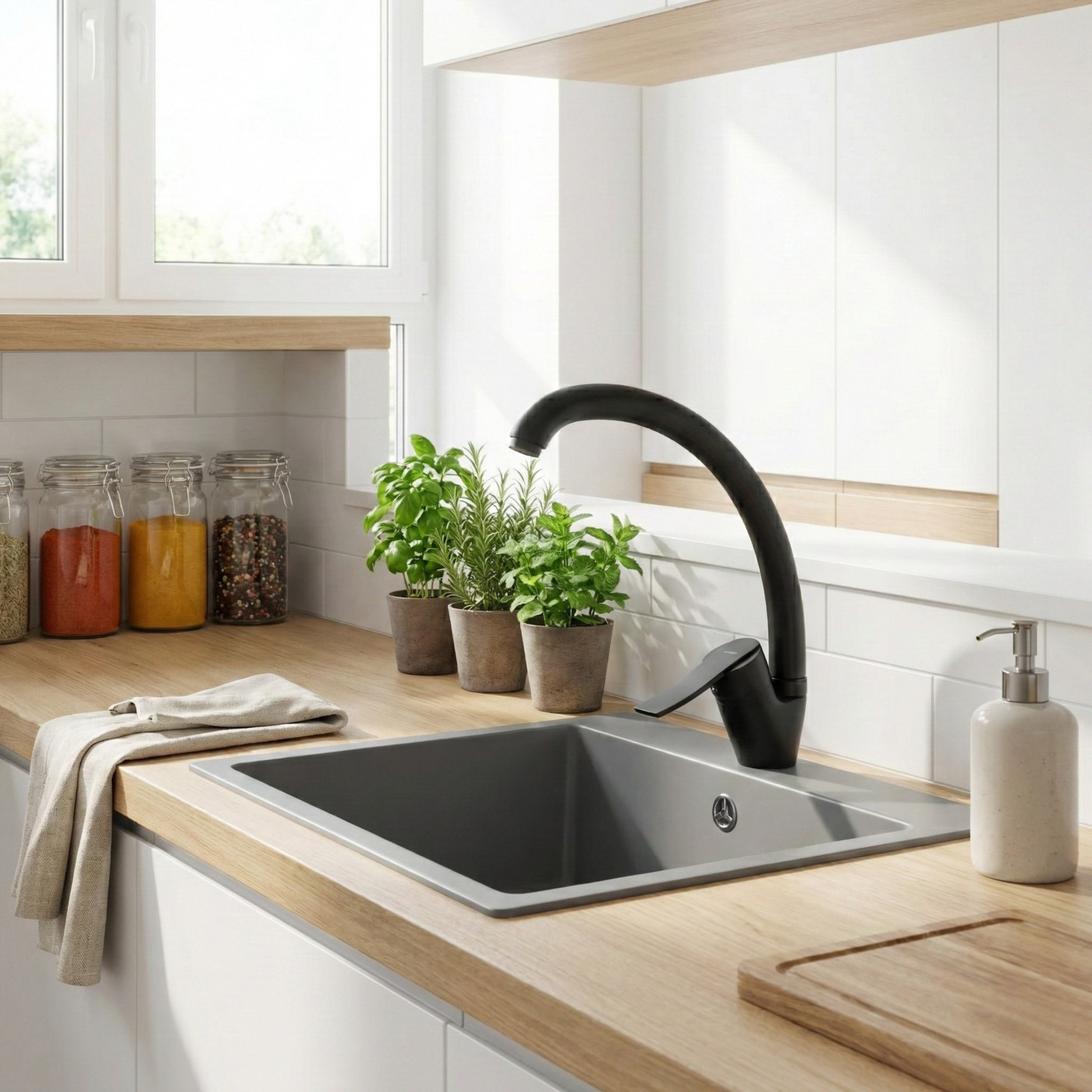 Bateria Zlewozmywakowa Madera z Wylewką F