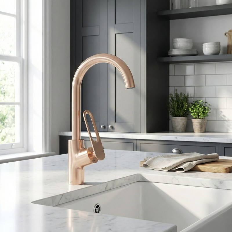 Bateria Zlewozmywakowa Kuchenna TIERRA Różowe Złoto