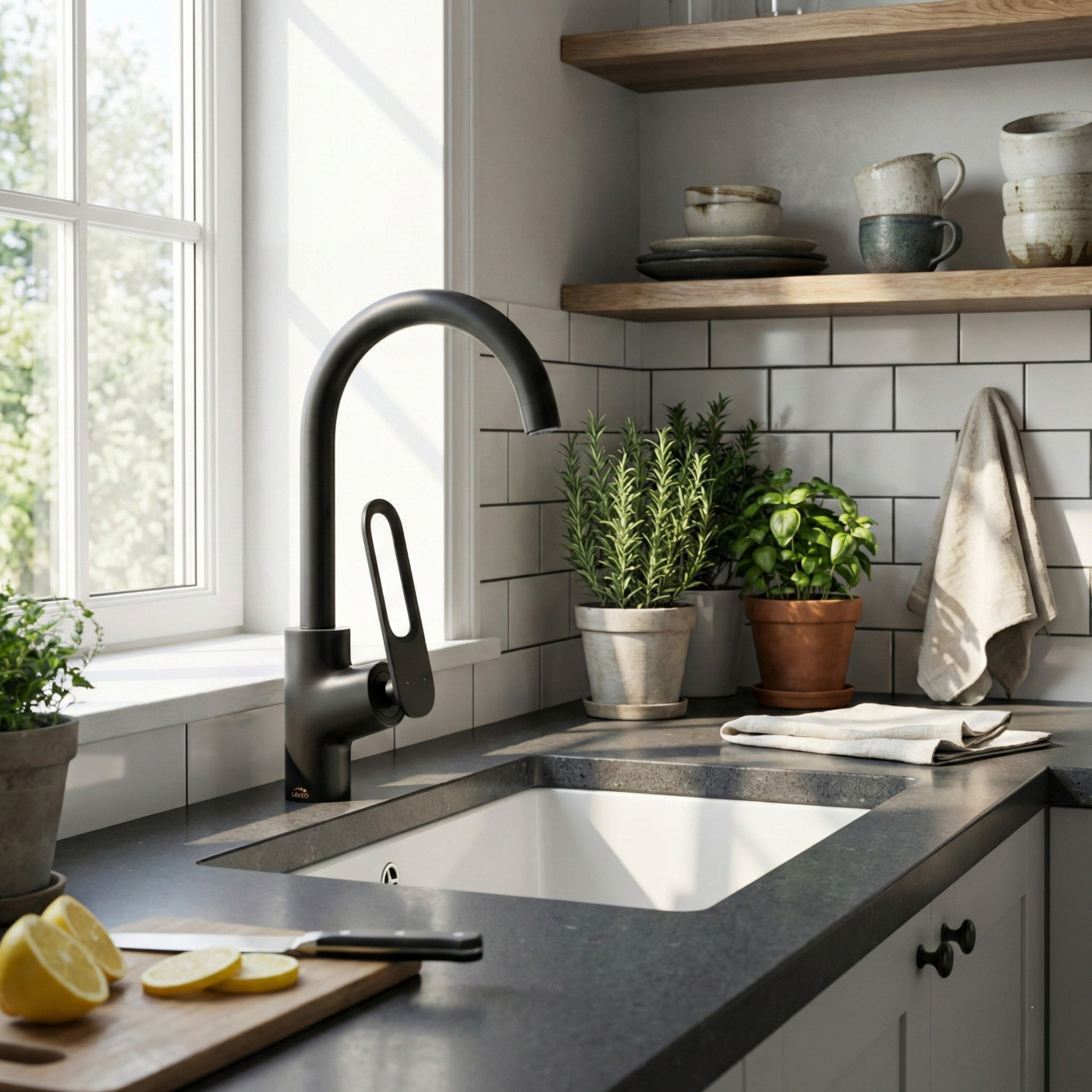 Bateria Zlewozmywakowa Kuchenna TIERRA Czarna Bateria Zlewozmywakowa Kuchenna TIERRA Czarna