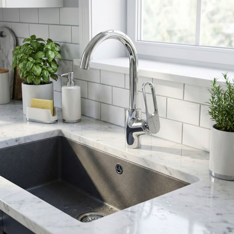 Bateria Zlewozmywakowa Kuchenna TIERRA Chrom